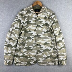 Scotch  Soda Bomber  Jacket Mens Large Green Camouflage Button Up Coat Chore